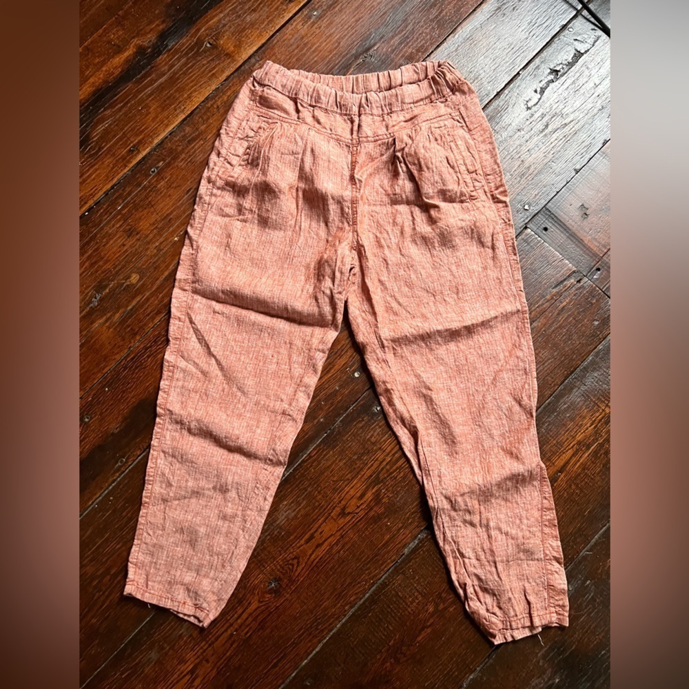 Anthropologie Hei Hei elastic pullon pants brown red women’s size XS taper leg